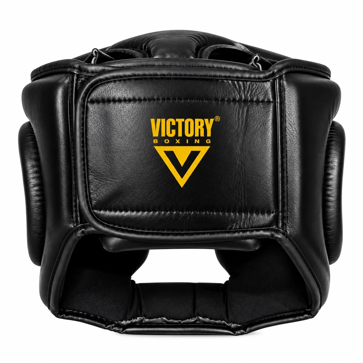 Pro Leather Head Gear with Chin Protector rear view