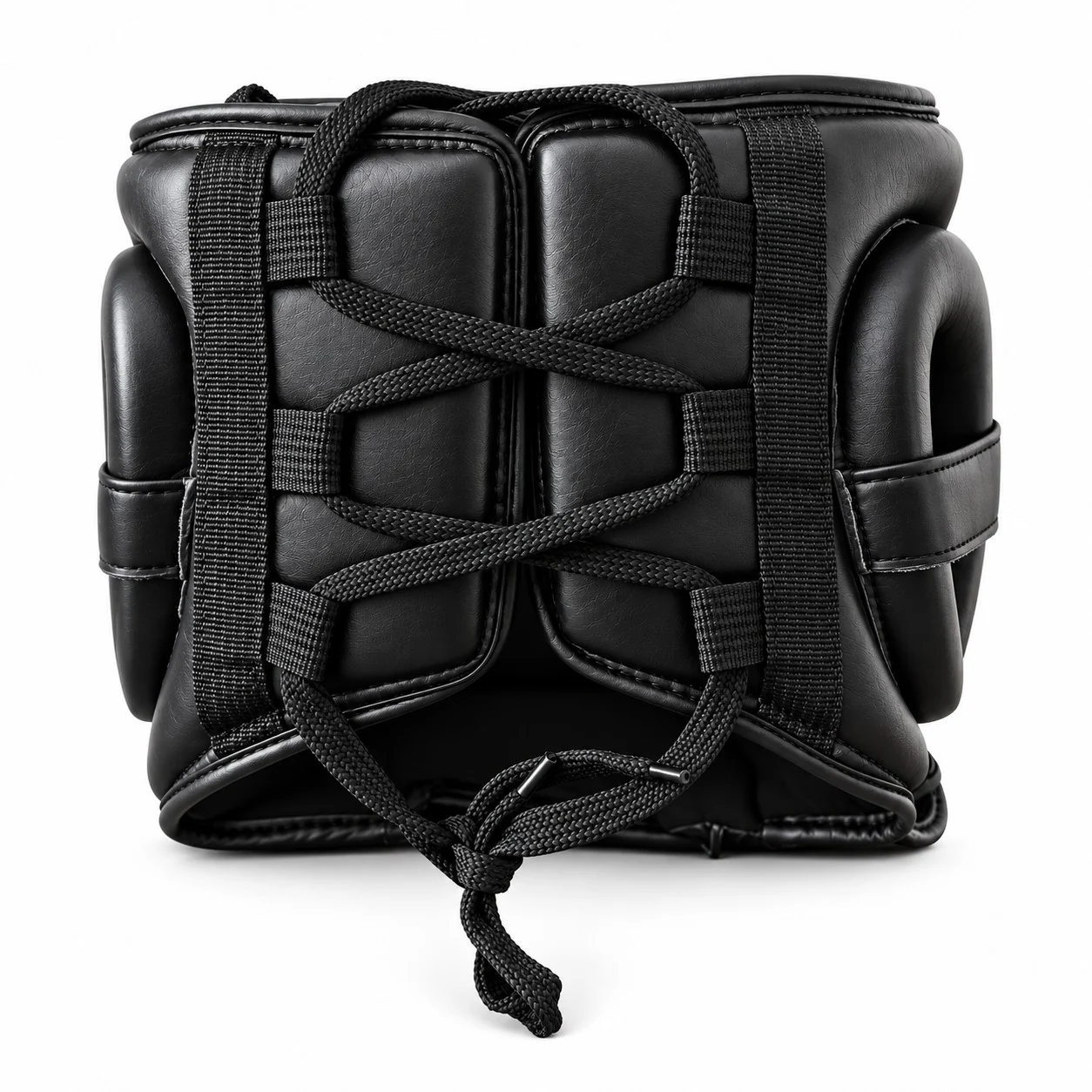 Pro Leather Lace Up Head Guard rear lace view